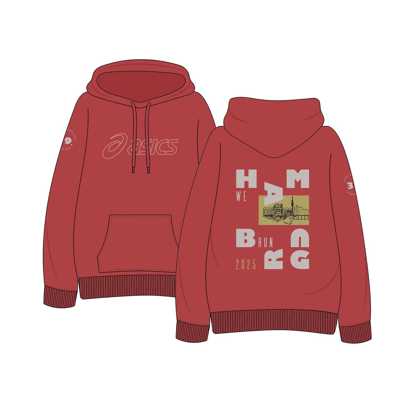 Hoodie Haspa Marathon Hamburg 2025 - Rot